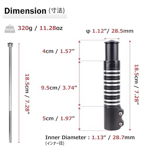 Bike Fork Stem Bicycle Extender Handlebar Riser Adaptor 123mm Black Silvery - Bild 34 von 43