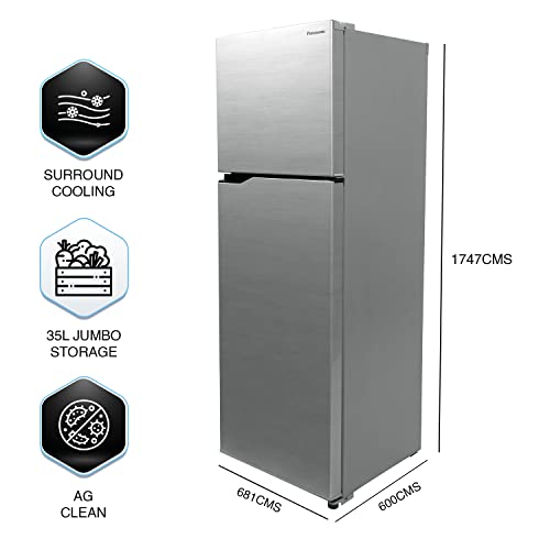 Panasonic 338 L 3 Star 6-Stage Smart Inverter Frost-Free Double Door Refrigerator (NR-TG351CUSN, Shining Silver, Jumbo Vegetable Basket, 2022 Model) - Image 4