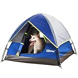 Top 22 Best Tents For Camping With Dogs In 2021 24 GDanes Blue Dog Tent House - Portable Indoor/Outdoor Dog Bed with Soft Pad for Large Dogs, 42 x 42 x 32 Inches