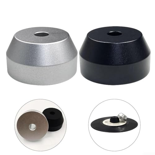 Giradischi in vinile da 7 pollici, adattatore centrale da 45 giri/min, per uso domestico e DJ, struttura in alluminio per stabilità (argento)