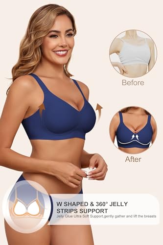 Image of HORISUN Wireless Bras for Women Soft Comfortable No Underwire T Shirt Bra Seamless Full Coverage Bras with Support