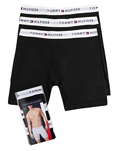 Tommy Hilfiger Men's 3-Pack Cotton Boxer Brief, Black, Large(36-38) #TOP4