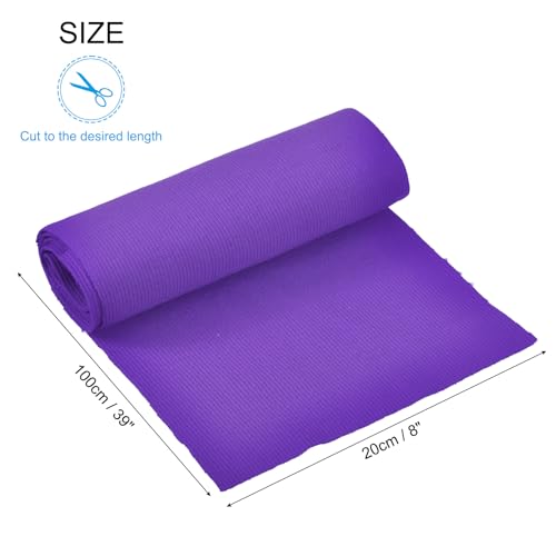 Image of MECCANIXITY 39 inch Elastic Cuffs Ribbed Trims Cotton Fabric Knit Rib Stretch Tape Cuff Sleeve Waistband for Sewing, 8 inch Wide Purple