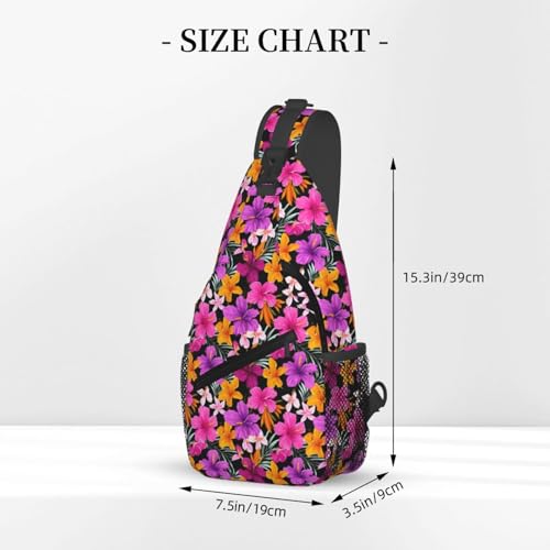 Hawaiian Sling Backpack,Fashion Shoulder Bags Adjustable Crossbody Chest Bag for Women Men Travel Hiking Daypack3