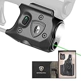 WARRIORLAND Pistol Light Laser & Holster Fit for Springfield Hellcat 3″ MICRO-COMPACT, Compact 150-Lumen Trigger Mounted Tactical Weapon Light with Green Laser White LED & IWB Holster, Power Indicator
