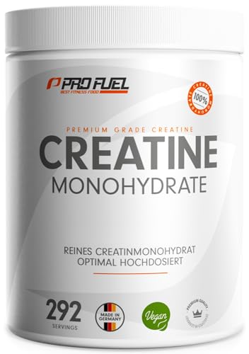 Creatin Monohydrat Pulver 1kg / 1000g reines Kreatin Monohydrat in mikronisierter Qualität - Creatine-Monohydrate optimal hochdosiert mit 3000 mg Kreatin pro Portion - 100% vegan - Vorrat für 292 Tage