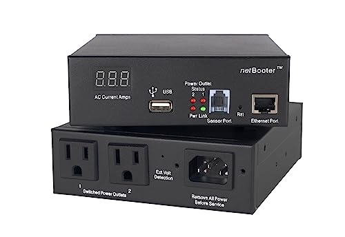 Synaccess netBooter NP-0201DU Remote Switched & Metered PDU with 2 Power Outlets, 120V/13A. Control via Web, telnet, or USB, Measure Power Consumption and Temperature.