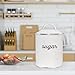 AuldHome Design Enamelware White Sugar Canister; Rustic Distressed Style Staples Storage for Kitchen