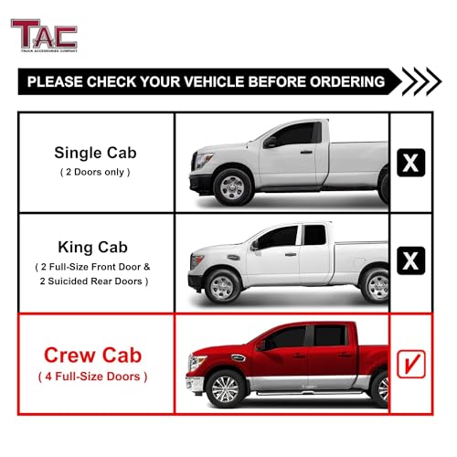 Estribos TAC 3” acero inoxidable para Nissan Titan 2004-2024 miniatura 4
