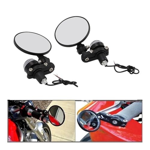 Retrovisor moto LED con intermitentes para cafe racer y custom 5
