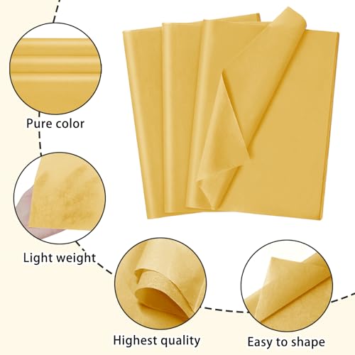 Image of 120 Sheets 20 inchX14 inch Gold Tissue Paper for Gift Bags Wrapping, Art Tissue Paper Bulk for Holiday Birthday Party Crafts Decoration (Gold)