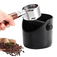 NLONLL Abklopfbehälter für Siebträger Espresso - Abschlagbox Knock Box Kaffeesatz Abschlagbehälter mit Abnehmbarer Geräuschabsorbierender für Kaffeemaschine Kaffee Zubehör (Schwarz, 10 x 11 x 10 cm)