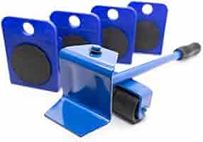 Kit Sposta Mobili THORQUE - Sollevatore Con Ruote Per Mobili Fino A 120 Kg | 4 Rulli E Leva In Acciaio