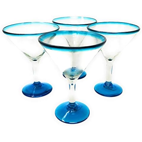 Mexikanisches mundgeblasenes Glas - 4 Stück mundgeblasene moderne Margarita-Gläser Cover