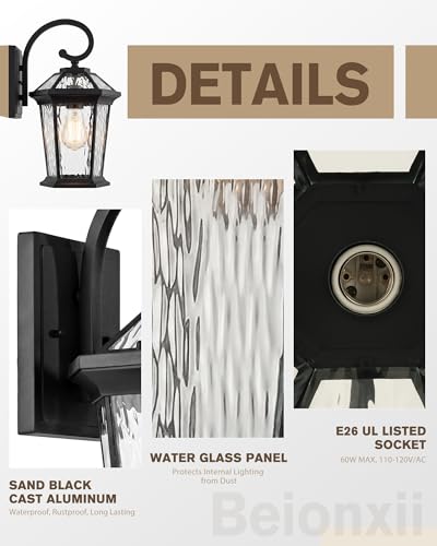 Image of Beionxii 18Inch Outdoor Wall Light, Waterproof Large Outdoor Wall Lantern