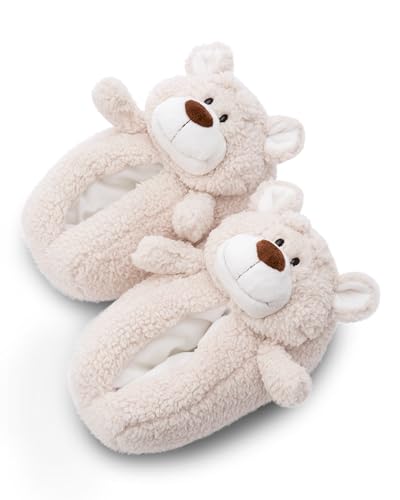 NICI pantofole Orso Bendix dimensioni 34-37 M - Pantofole di peluche bambini antiscivolo, Caldo animale coccolone pantofole per bambini e adulti - 49490