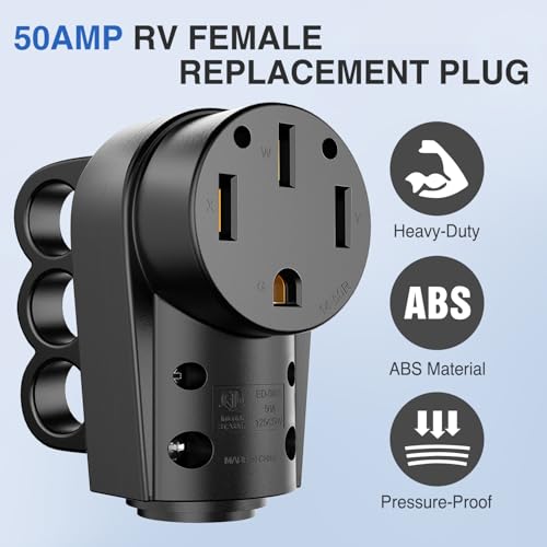 Image of Nilight 50 Amp RV Female Replacement Plug with Handle ETL Listed