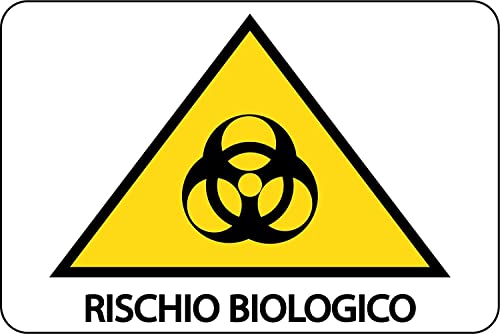 TLDSHOP® - Adhesivo de señal de peligro. Riesgo biológico - PVC adhesivo resistente - Lavable - Dimensiones: (rectángulo, medidas 18 x 12 cm) Cover