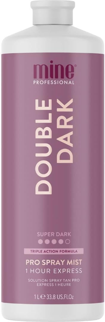 MineTan Spray Tan Solution | Double Dark - Fake Tanning Mist Best for Deep Bronzed Glow Skin Finish, Fast Drying, 1 Hour Express, Hydrating, Salon Professional Formula, Vegan, 33.8 Fl Oz