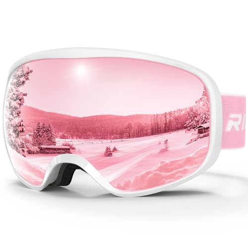 RIOROO Gafas de Esquí, Máscara Gafas Esqui Snowboard Nieve Espejo para Hombre Mujer Adultos Juventud Jóvenes OTG Compatible con Casco,Anti Niebla 100% Protección UV Gafas de Ventisca
