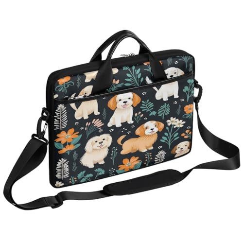 Bolso para portátil con diseño floral y correa ajustable 15 pulgadas miniatura 1