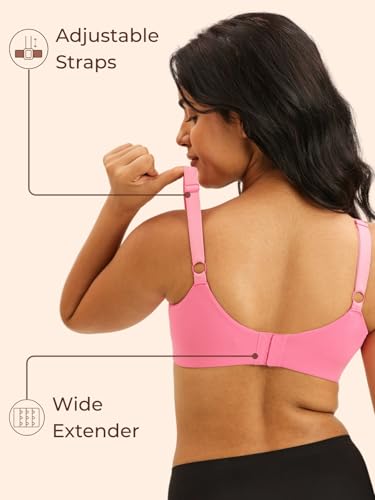 Image of Women Underwired Minimizer Bra with Adjustable Straps | Seamless and Invisible | Non-Padded Full Coverage and Breathable Bra | Light Minimising Effect