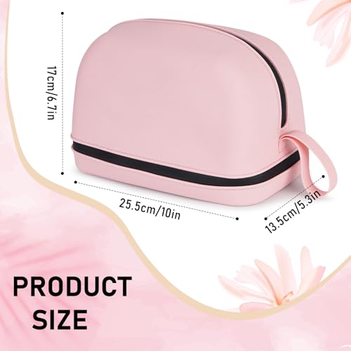 Makeup Bag, Large Capacity Portable Travel Cosmetic Bag, Soft Silicone Waterproof Makeup Organizer, Washable, for Women with Handle and Divider3
