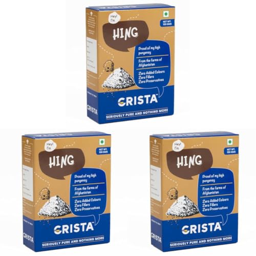 Image of CRISTA Compounded Hing Powder | Bandhani Hing | Asafoetida | Extra Strong Tadka | Zero added Colours, Fillers, Additives & Preservatives | Antioxidants rich | 100 gms (Pack of 3)