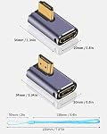 Duttek 8K 90 Degré HDMI Adaptateur, angle gauche et droit HDMI Adaptateur 48Gbps, UHD HDMI 2.1 Homme à femme Extender avec support 8K@60hz HDMI Port pour la vidéo 3D HDR, Interrupteur Nintendo 2Pack
