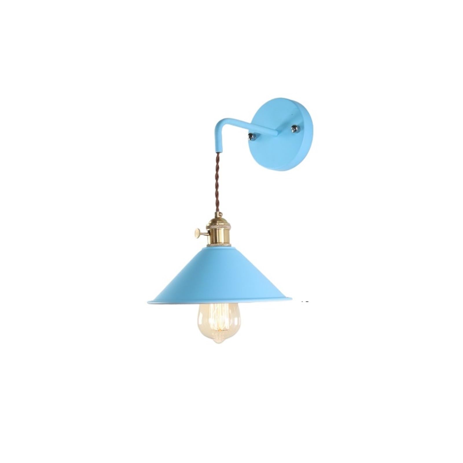 CUDTAPI LED Wall Lamp Nordic Colorful Bedroom Bedside Wall Lights, Simple Home Decors Iron Sconces Indoor Stairs Aisle Lighting(5500-7000K,Blu)