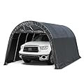 MELLCOM Carport 13 x 20 FT Heavy Duty, Portable Garage with All-Steel Metal Frame and Round Style Roof, Anti-Snow Car Canopy Outdoor Storage Shelter for Car, Truck, Boat