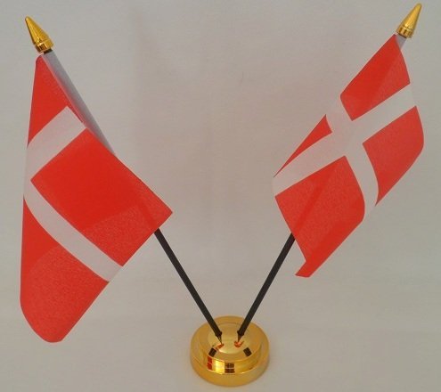 Denmark Danish 2 Flag Desktop Table Centrepiece Flag Flags With Gold Base Ideal For Party Conferences Office Display …