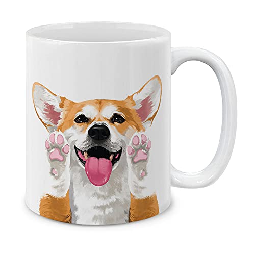 MUGBREW Cute Red Pembroke Welsh Corgi Full Portrait Ceramic Coffee Mug Tea Cup, 11 OZ