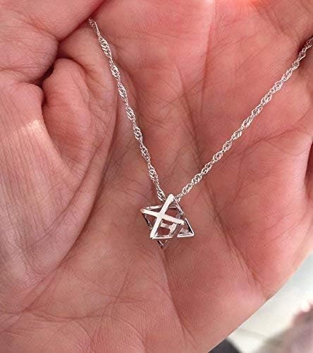 Miniatura 4 de Collar Merkaba, plata de ley Merkaba, estrella de David 3D