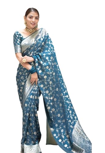 Image of Yashika Women's Pure Kanjivaram Silk Saree Soft Banarasi Style Wedding With Blouse Piece | Saree For Women | New Sari