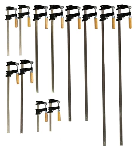 EDM Pack of 10 Heavy Duty Woodworking Bar Clamps, 2