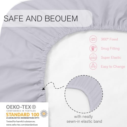 Image of Little Grape Land Bassinet Sheets 4 Pack, 33 inchx18 inch Fitted Sheets 4 inch