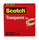 Scotch Brand 600 Transparent Tape, 0.50 x 2592 Inch, 3 Inch Core, Glossy Finish, Pack of 2