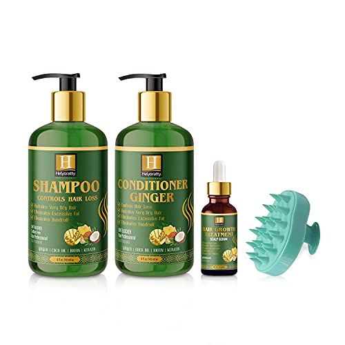 Hair Care - 4 in 1 Pack - Ginger, Biotin, Keratin, and Coco Oil Shampoo and Conditioner Set 8 Ounces Each - 2 Ounce Hair