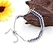 Tobestu Blue & White CZ Double Row Tennis Bracelets for Women Cubic Zirconia Diamond Classic Adjustable Slider Ankle Bracelet Wedding Gift Y4239 (Blue)