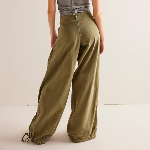 Women Low Waisted Cargo Jean Lotus Tube Wide Leg Denim Casual Baggy Pants Ruffle Trousers Y2k Barrel Jeans4