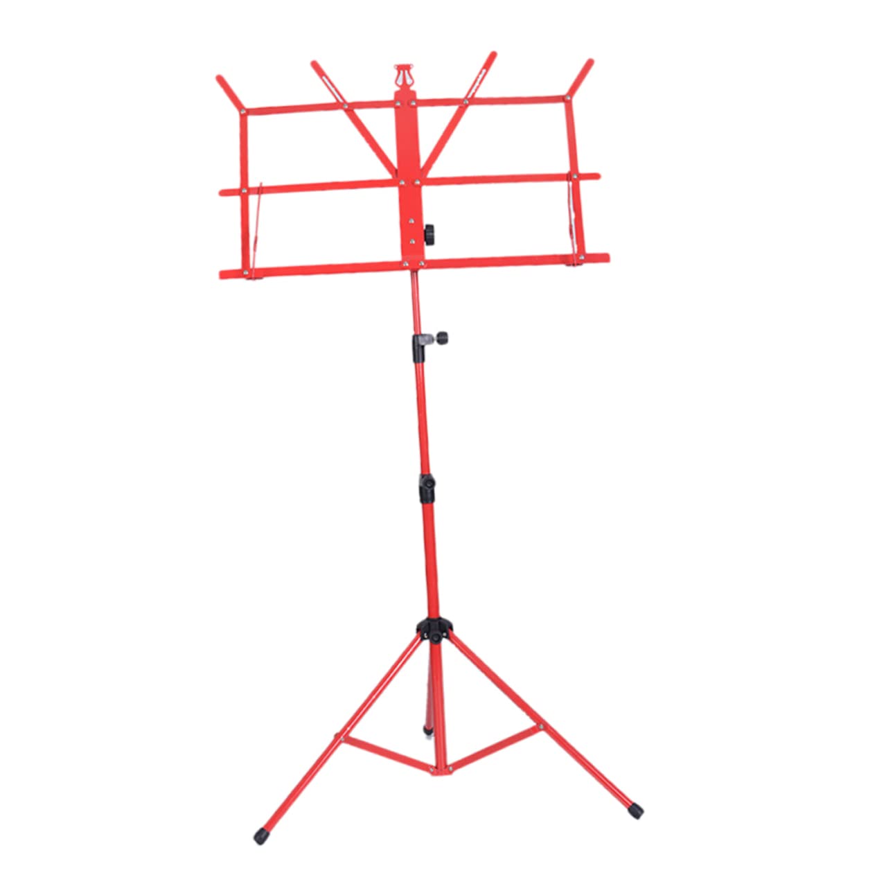 Milisten Folding Music Sheet Tripod Stand Height Portable Metal Music Stand Holder for Easy Carrying and Storage for Guitar Parts and Accessories Red