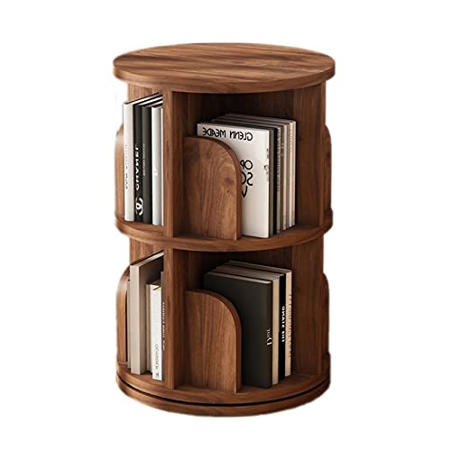 Estantería de madera maciza para niños con rotación de 360° para libros de fotos, revistero esquinero y mesa auxiliar redonda para sala de estar, 39 x 99 cm