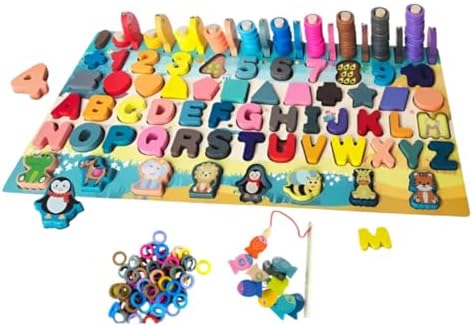 Brinquedo Educativo Montessori 135 peças de Madeira Multiatividad...