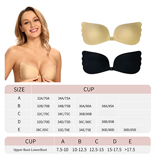 Klebe-BH ANUXERA 2 Stück Klebe BH Push Up trägerloser BH
