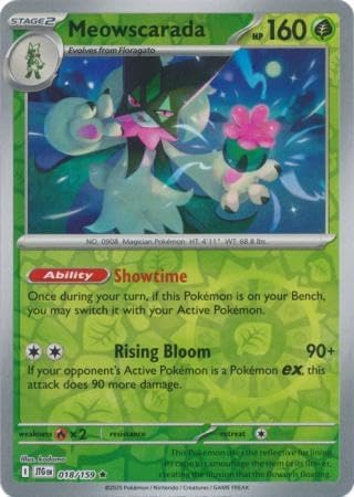 Pokemon - Meowscarada 018/159 Journey Together – Reverse Foil – Single Card