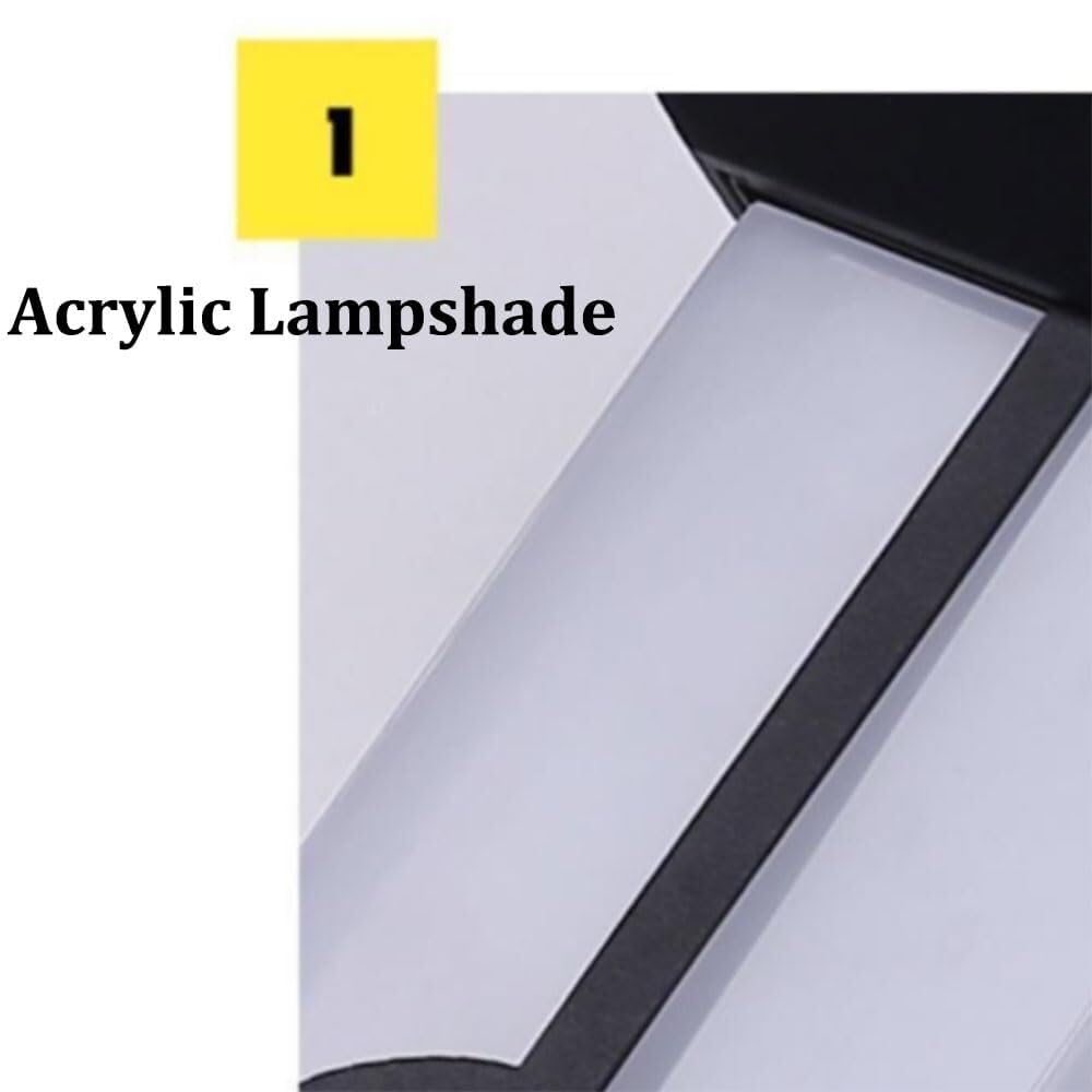 Neue chinesische schwarze 2er-Packung Wandleuchten for den Außenbereich, Acrylschirm, Wandleuchten, Aluminiumgehäuse, geometrisches Design, Wandlampe for Veranda, Deck, Zaun, Terrasse, Garten(2 Packs)