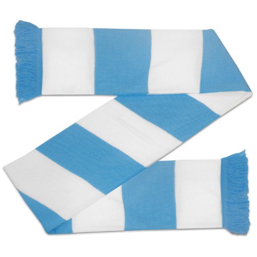 Écharpe thème football - rétro/rayures - couleurs de Manchester City - Bleu/blanc