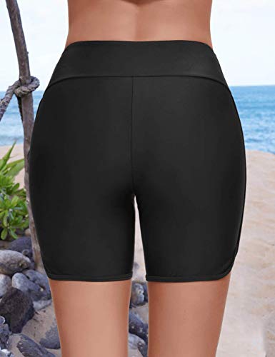 Yilisha Womens Tummy Control Swim Shorts Black Plus Size High Waisted Bikini Bottoms Swimsuit Shorts Swim Bottoms Swimwear3