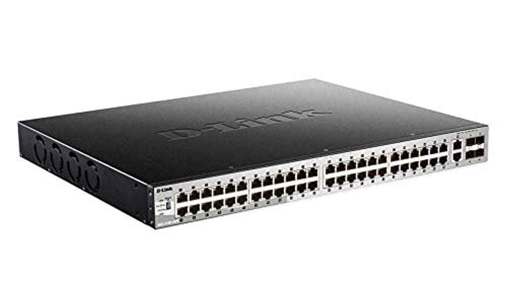 D-Link 48-Port, PoE Gigabit Ethernet Switch, Lite Layer 3 Stackable Managed, 48x 10/100/1000 BT Ports, 2X 10GBase-T, 4X 10G SFP+ Ports (DGS-3130-54PS)